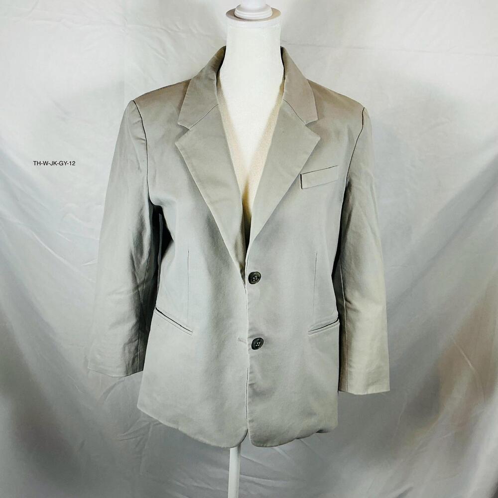 Theory's Women's Grey Single Breasted Jacket w/ Pockets 12